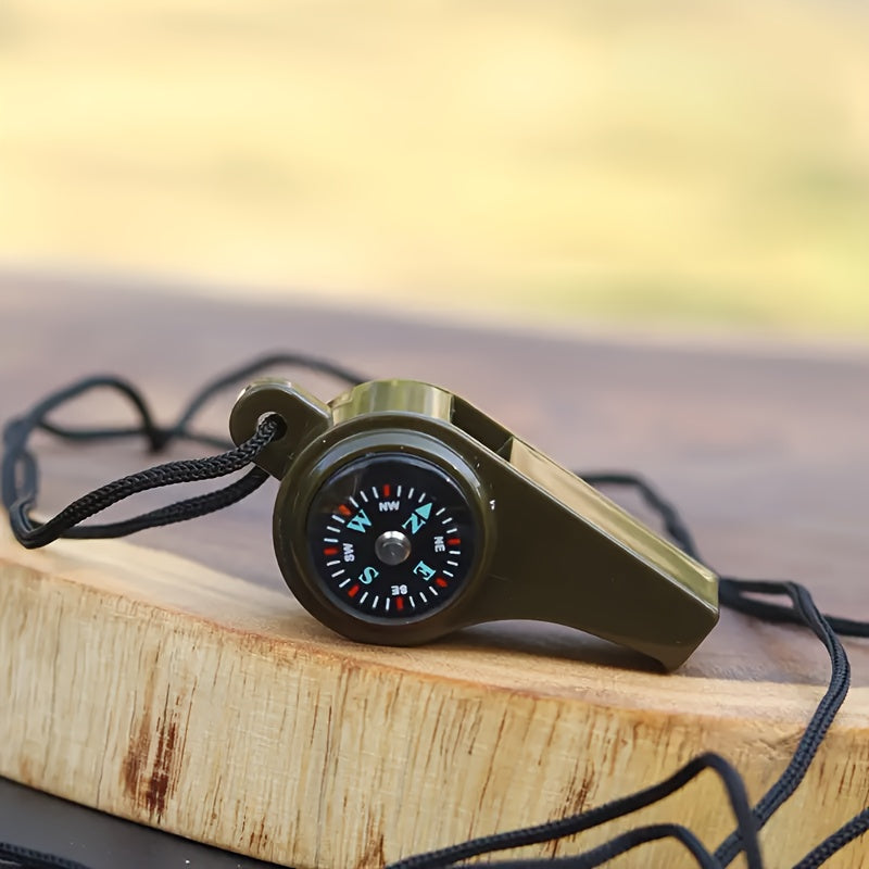 Fischietto di Emergenza con Bussola e Termometro – Design Sostenibile e Galleggiante per Avventure di Sopravvivenza e Outdoor