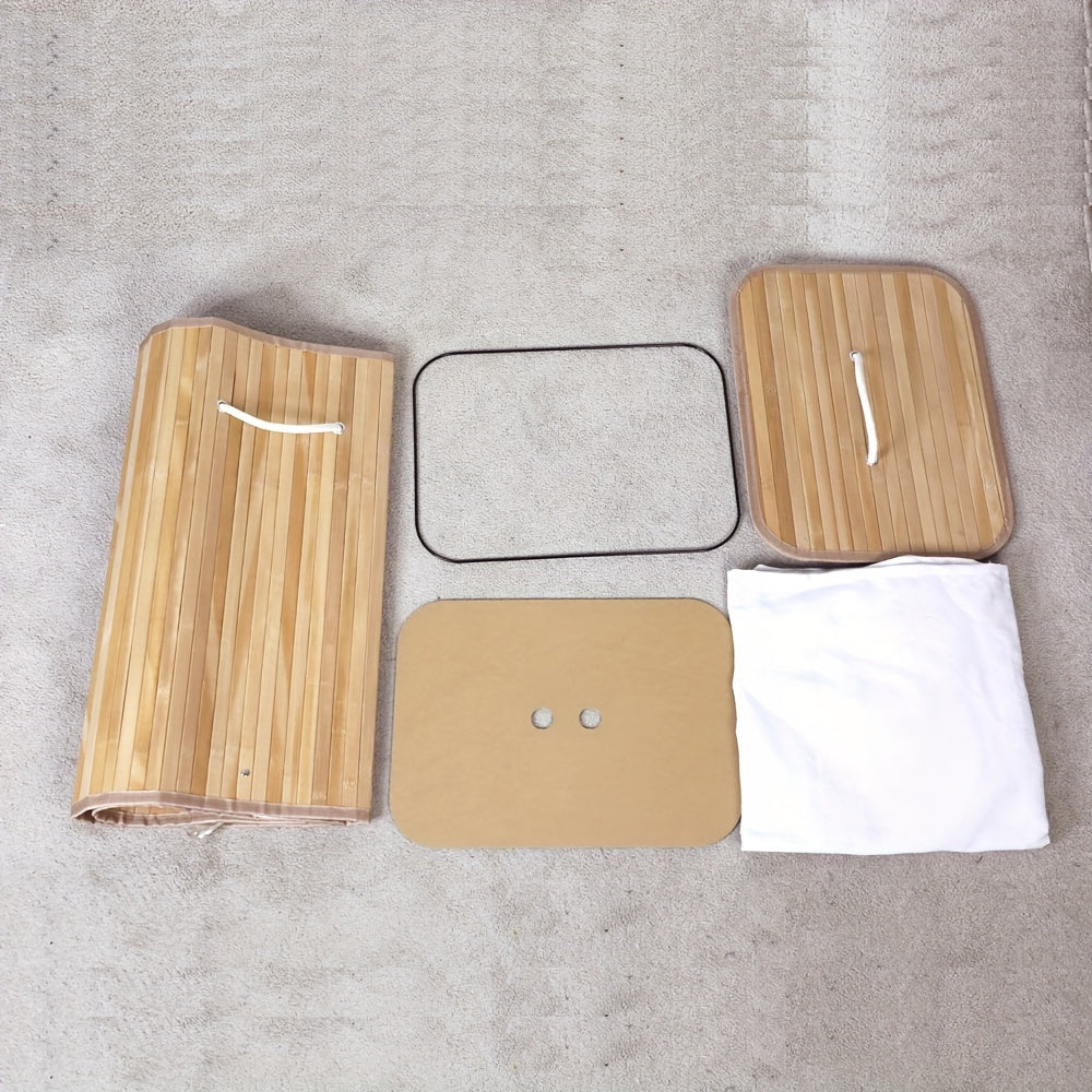 Cesto per la Biancheria in Bambù con Coperchio e Maniglie – Organizzazione Naturale e Salvaspazio