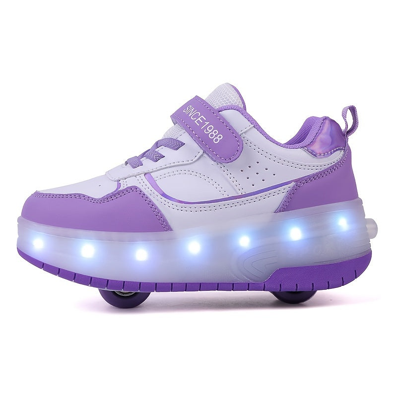 GlowRiders Roller Sneakers - Per Bambini con Spettacolo di Luce