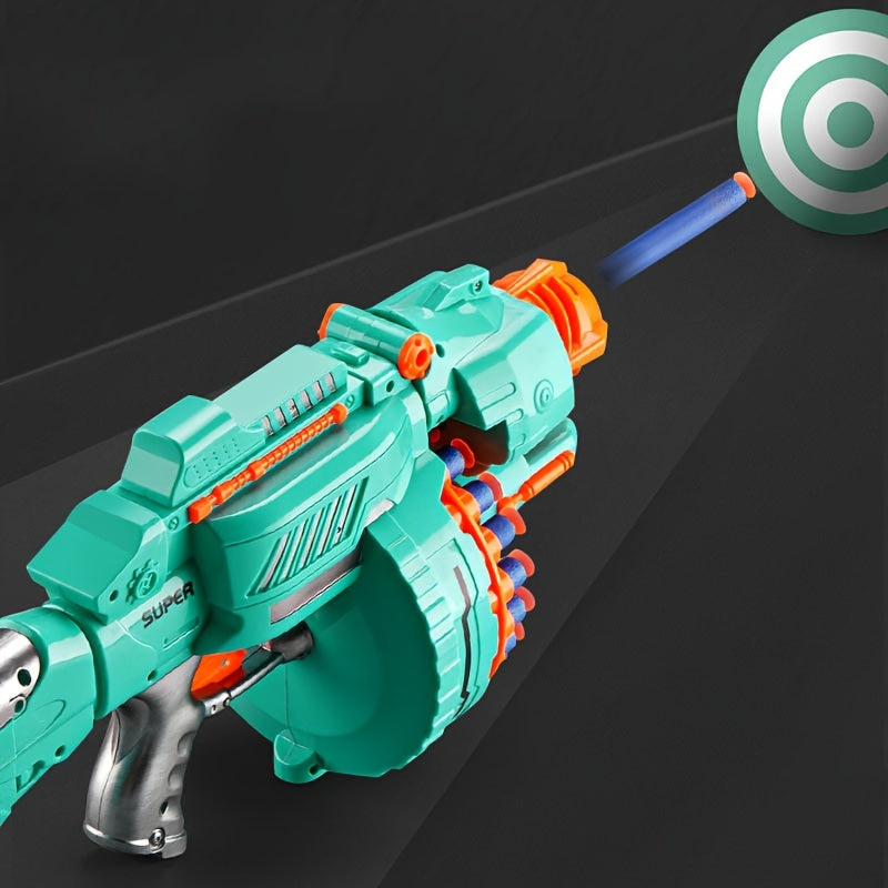 Blaster di Schiuma Automatico – Pistola Turchese con 40 Palline di Schiuma per Divertimento di Gioco