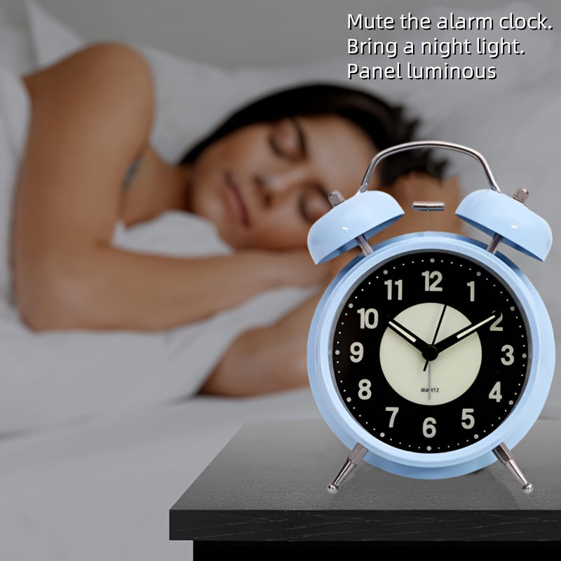 Sveglia Silenziosa Luminosa – Orologio Nero in Metallo per Dormienti Pesanti