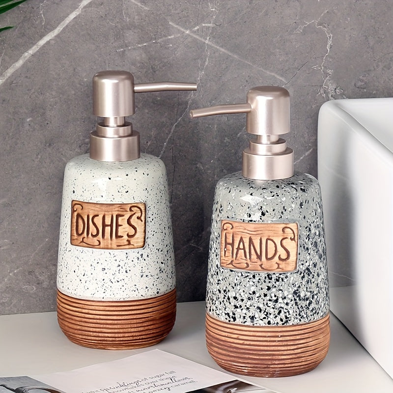Dispenser di Sapone Ceramico Vintage – 420ml per Cucina o Bagno