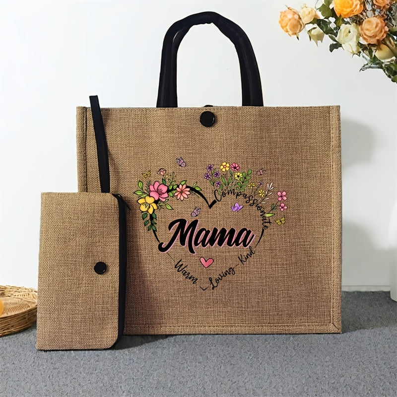 Set di borse tote con cuore di fiori per la mamma – Sostenibile e Stilosso per la Festa della Mamma
