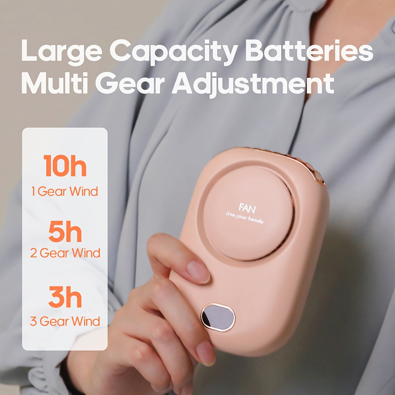 Ventilatore Mini da Collo Ricaricabile USB – Leggero con Velocità Regolabili
