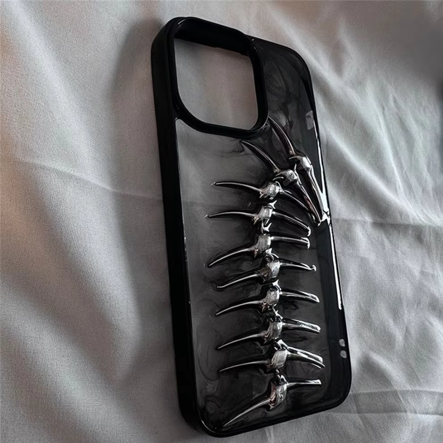 Custodia per telefono con design a spina di pesce 3D – Robusta e protettiva