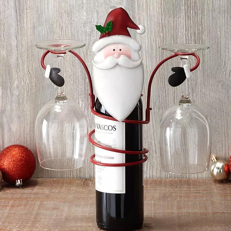 Porta Calici Festivi – Design Babbo Natale & Pupazzo di Neve per Tavole Festive