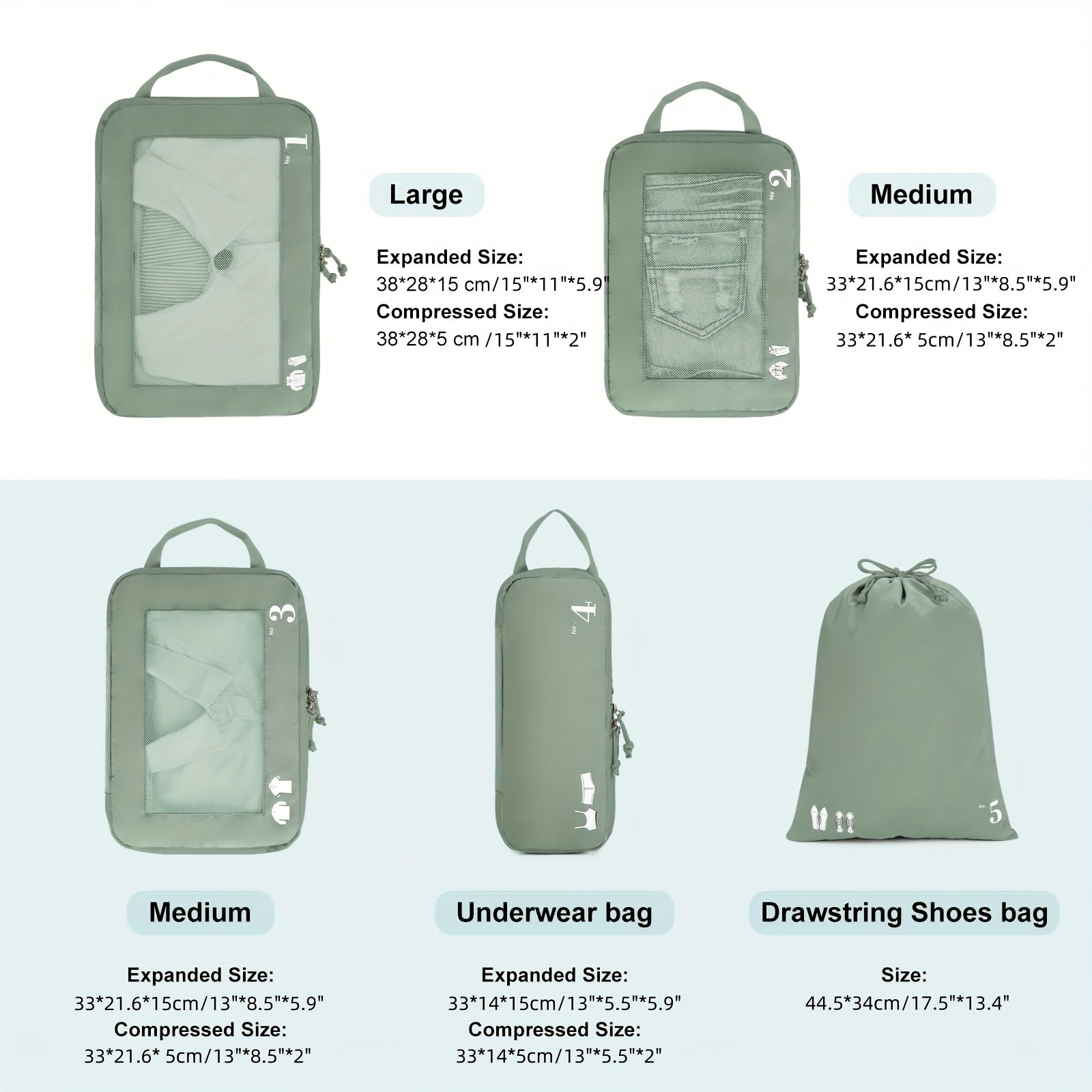 TravelSmart Set di Organizer da Viaggio Compressi – Soluzione Efficiente per i Bagagli