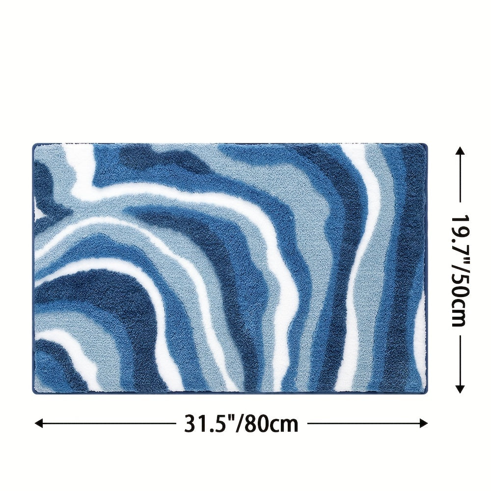 Tappeto da Bagno Geometrico – Assorbente e Morbido con Fondo Antiscivolo