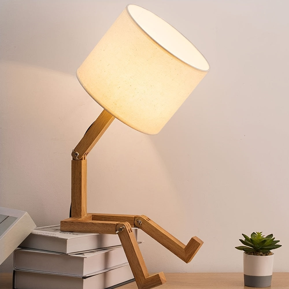 Lampada da Tavolo in Legno Moderna – Design Flessibile e Illuminazione Atmosferica