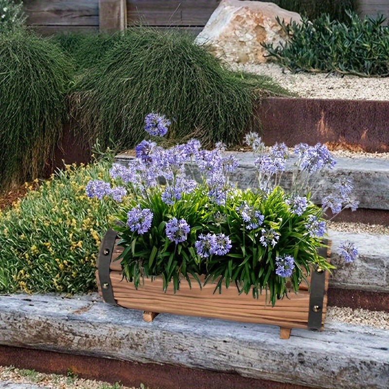 Set di Vasi in Legno Vintage – Un Accattivante Elemento per Interni ed Esterni