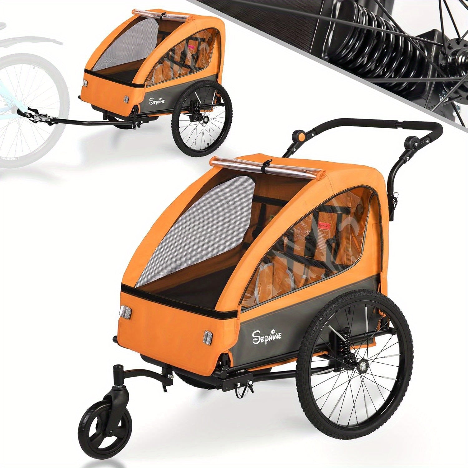 FlexiRide 2-in-1 Carrello per Biciclette – Confortevole e Pieghevole per Due Persone