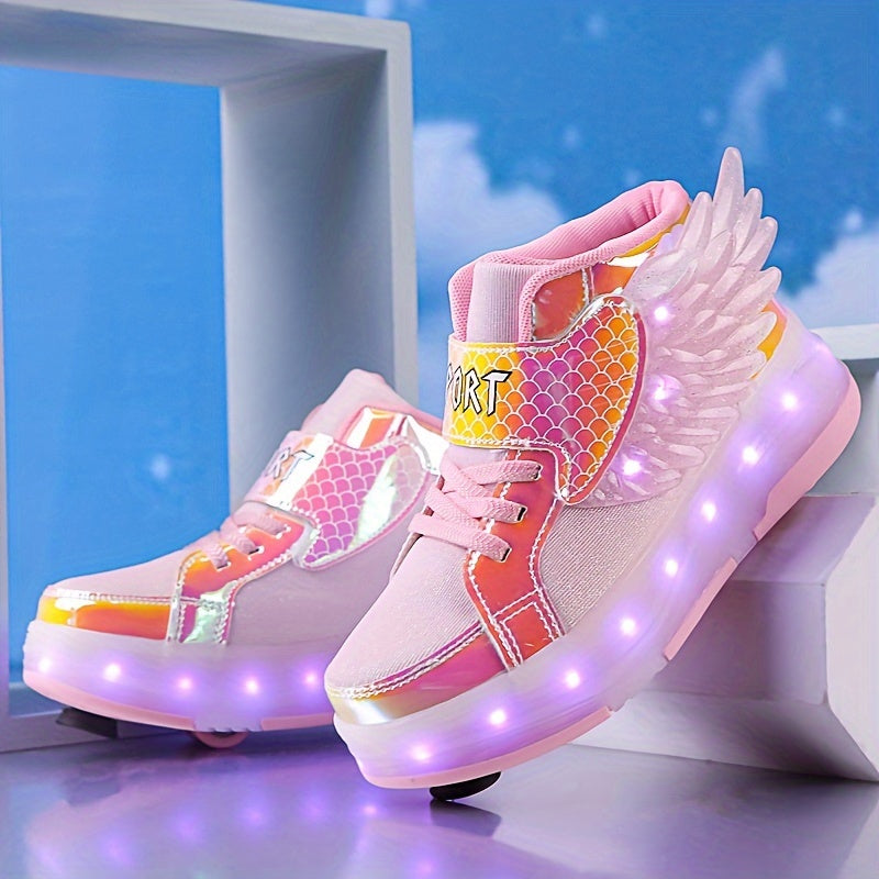 Scarpe da Pattinaggio Luminescenti con Ali – Ricaricabili via USB per Ragazze e Adolescenti
