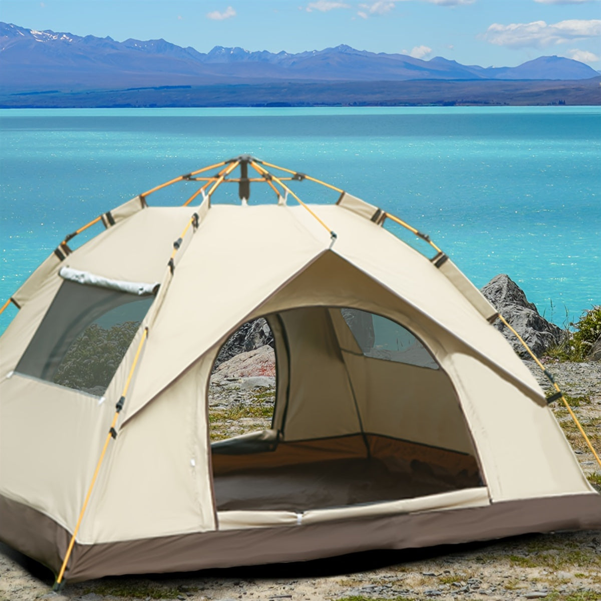 QuickCamp Tenda - Tenda a montaggio rapido con protezione UV per 4 persone