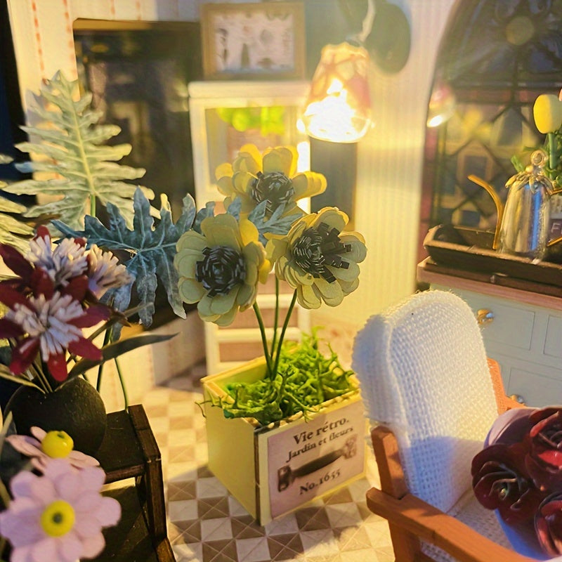 Casa Miniatura DIY con Illuminazione – Puzzle 3D Fatti a Mano per Decorazione Creativa