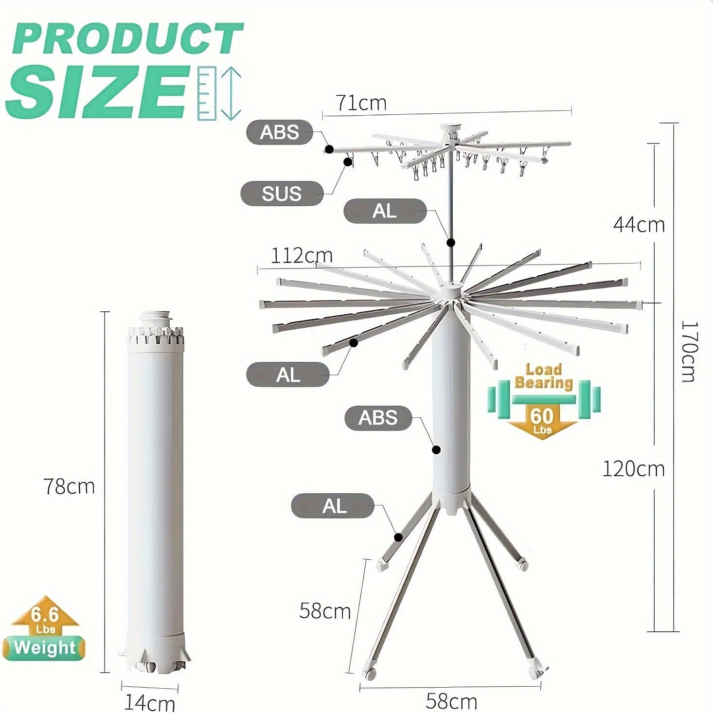 Stendibiancheria a Forma di Polpo Cilindrico – Portatile e Espandibile