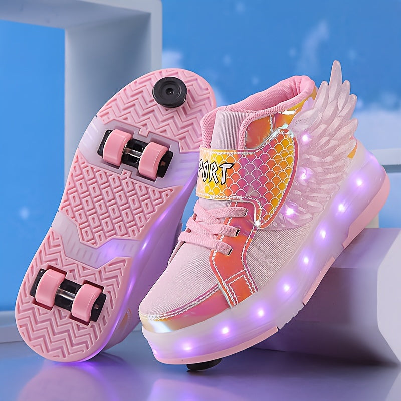Scarpe da Pattinaggio Luminescenti con Ali – Ricaricabili via USB per Ragazze e Adolescenti