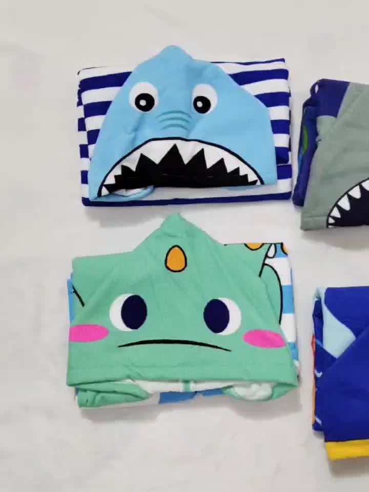 Asciugamano da Spiaggia per Bambini con Dinosauri e Pirati – Morbida Accappatoio con Cappuccio