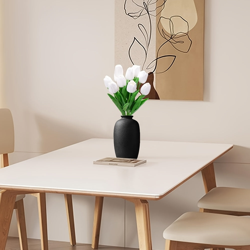 Set di 10 Tulipani Bianchi Artificiali – Perfetti per Matrimoni, Fotografia e Decorazione d'Interni
