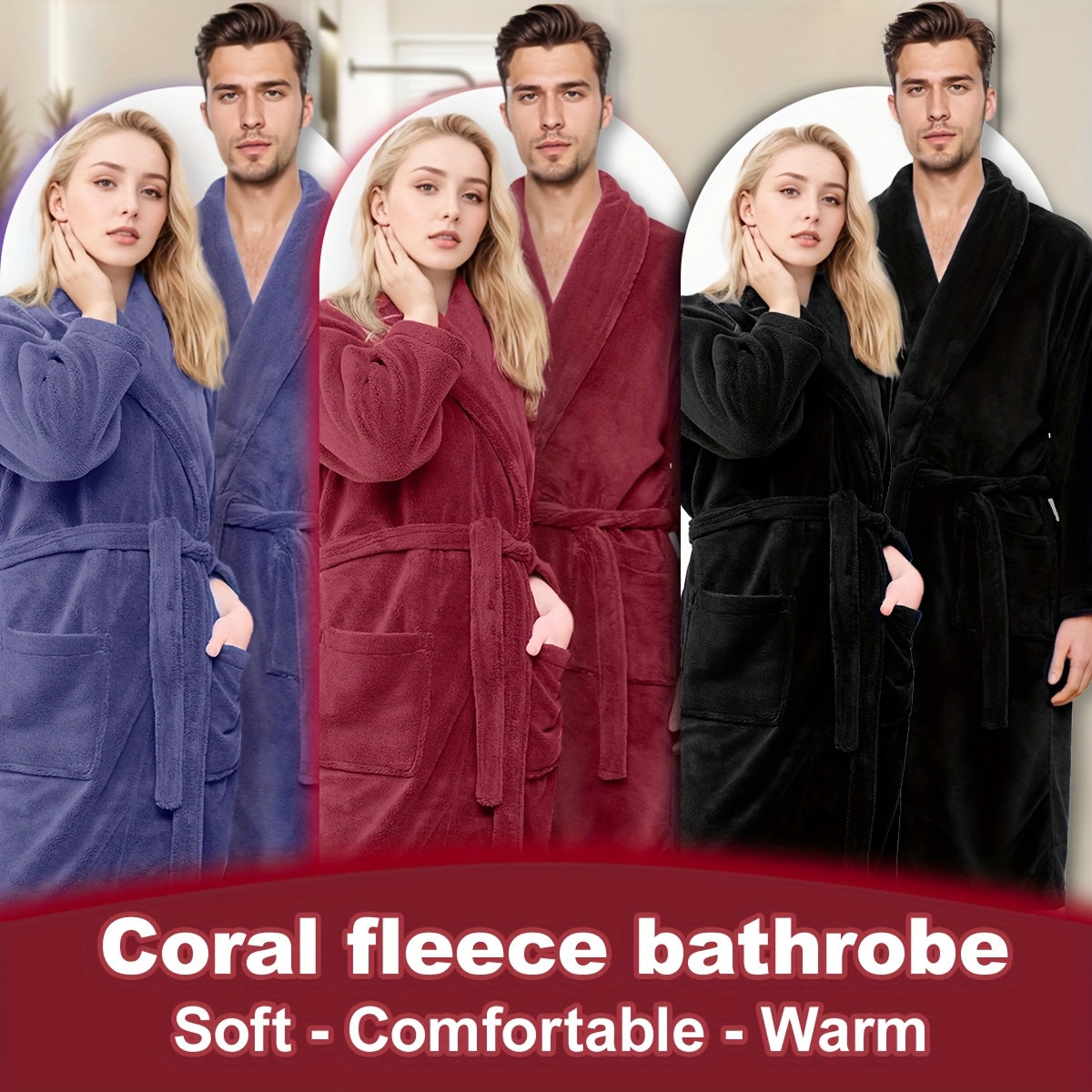 Accappatoio Unisex in Fleece Corallo – Ultra Morbido e Caldo per il Tuo Comfort