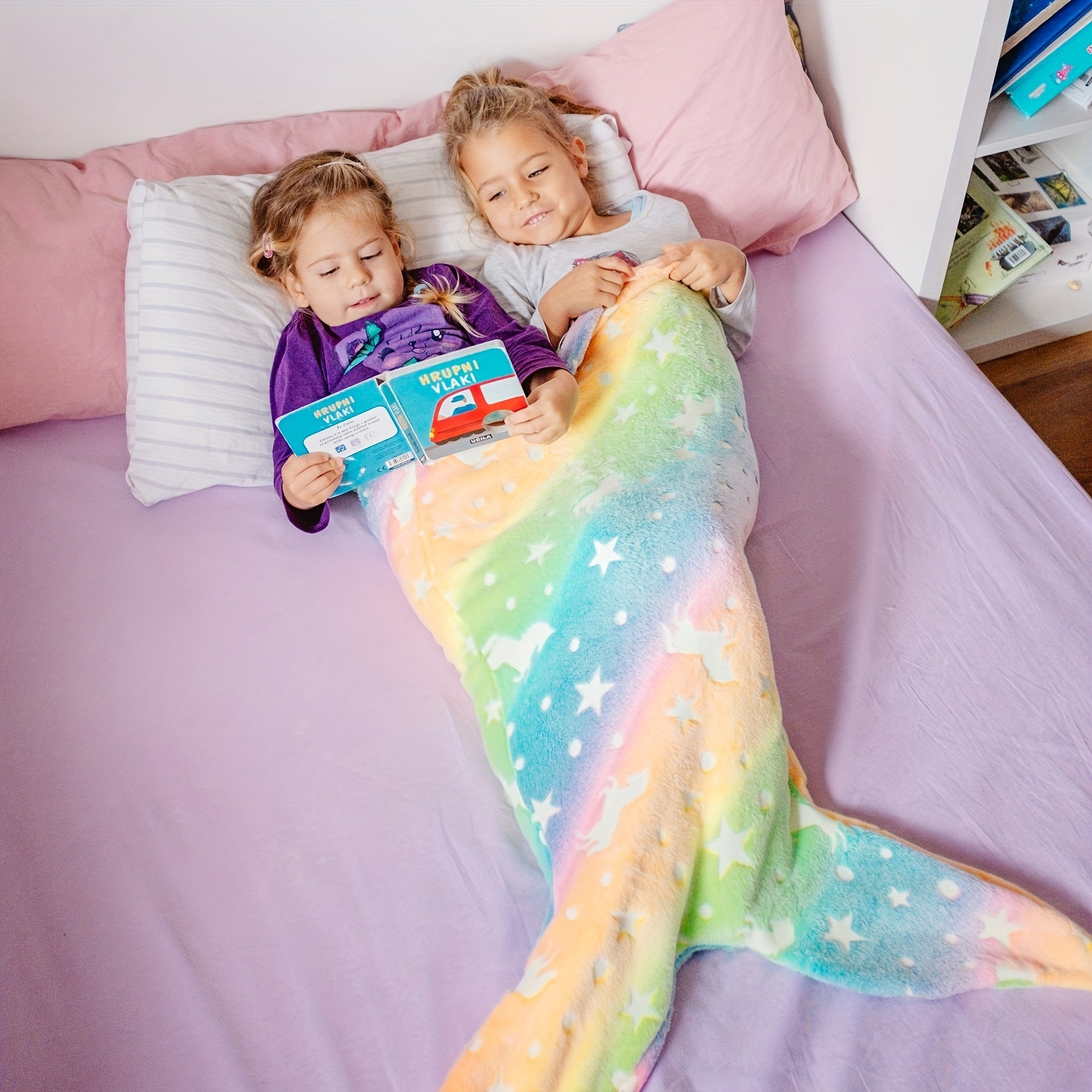 Sacco a Pelo Magico da Sirena con Effetto Luminoso – Morbido Pile per Bambini