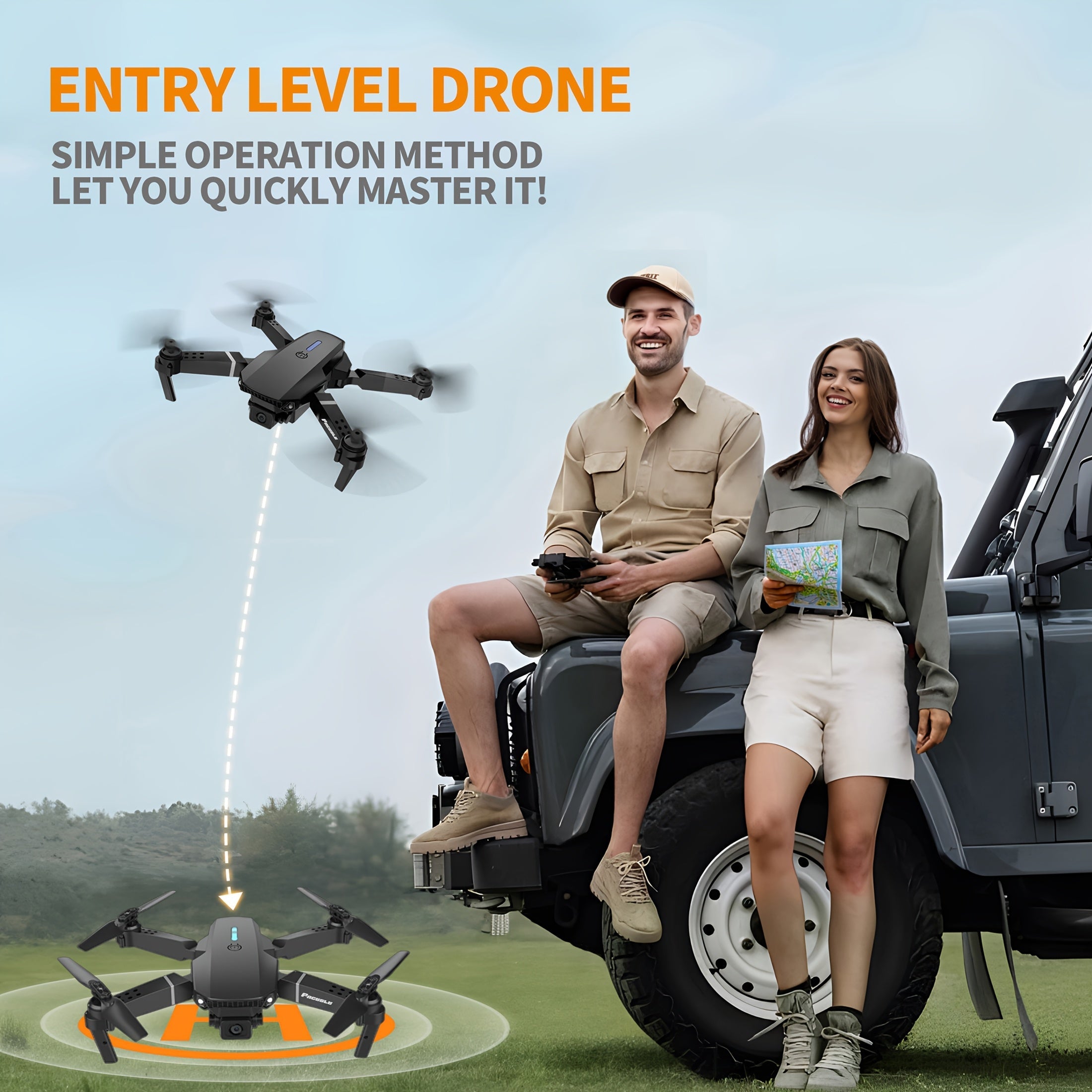 E88 Drone con Doppia Telecamera – Quadcopter Pieghevole con Mantenitore di Altezza