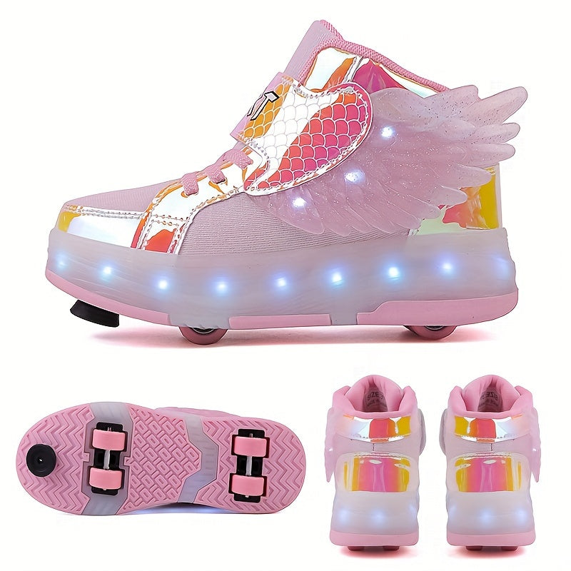 Scarpe da Pattinaggio Luminescenti con Ali – Ricaricabili via USB per Ragazze e Adolescenti