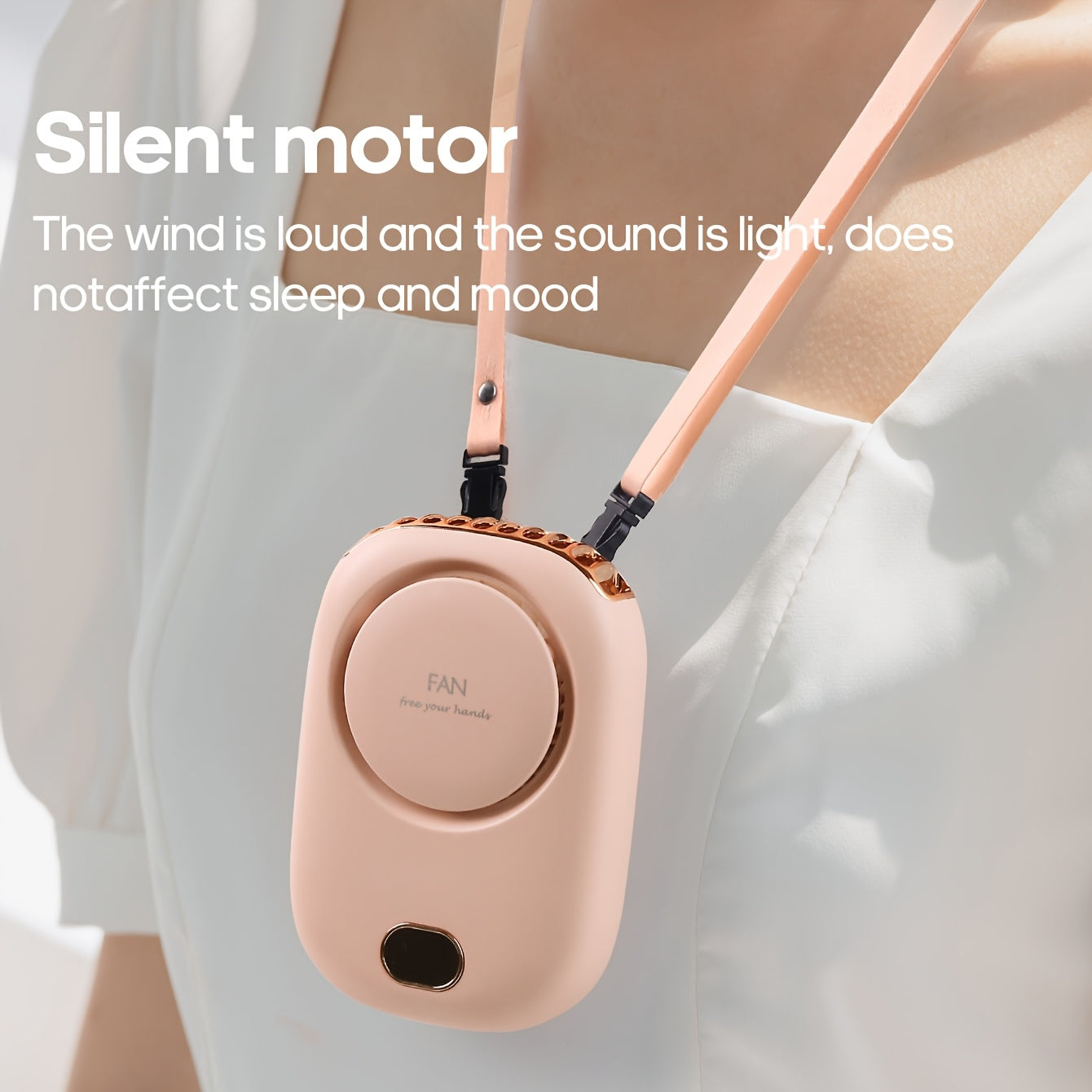 Ventilatore Mini da Collo Ricaricabile USB – Leggero con Velocità Regolabili