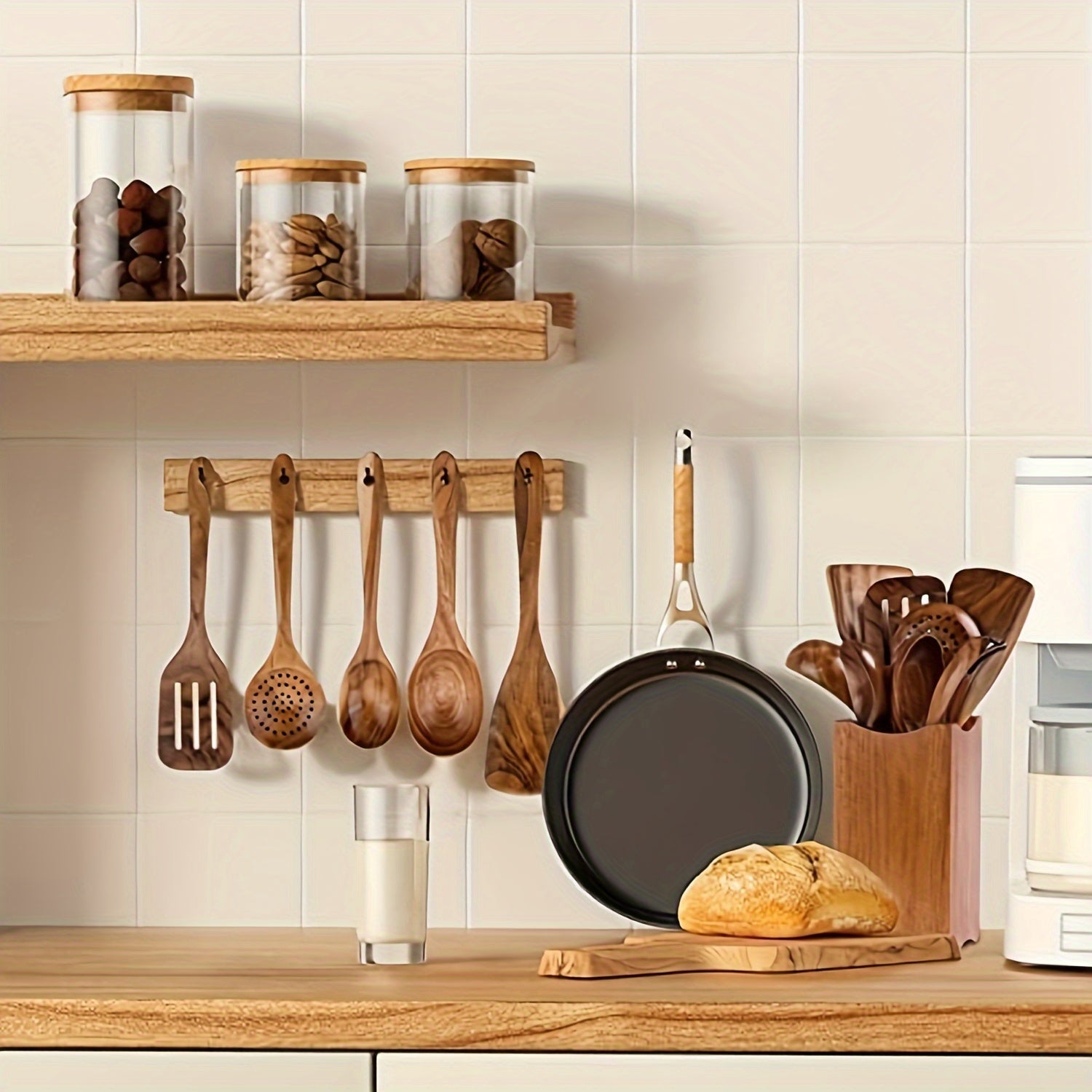 Set da Cucina in Legno di Acacia 8 Pezzi – Elegante e Pratico