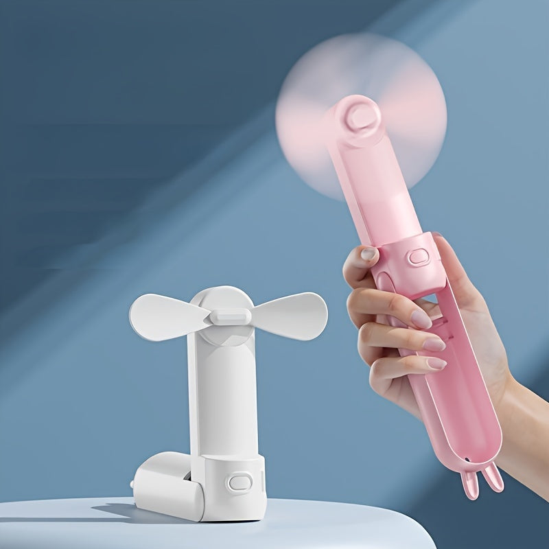 Mini Ventilatore Portatile – Ventilatore USB Ricaricabile 2-in-1 con Design a Forma di Coniglio per Viaggi e Estate