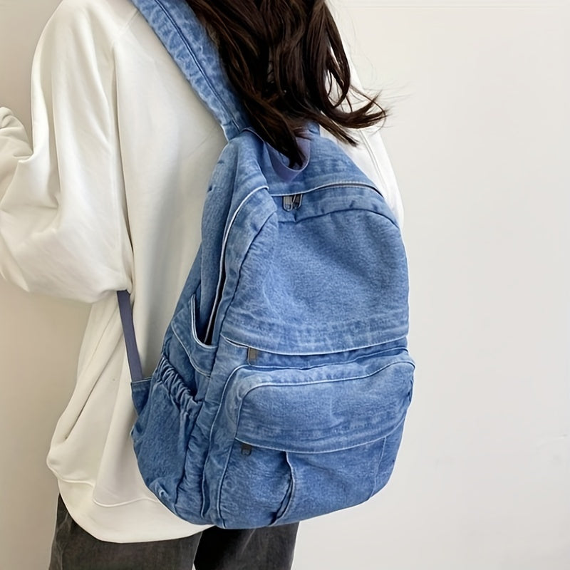 Zaino Casual in Denim – Borsa alla Moda e Versatile per Uomini e Donne