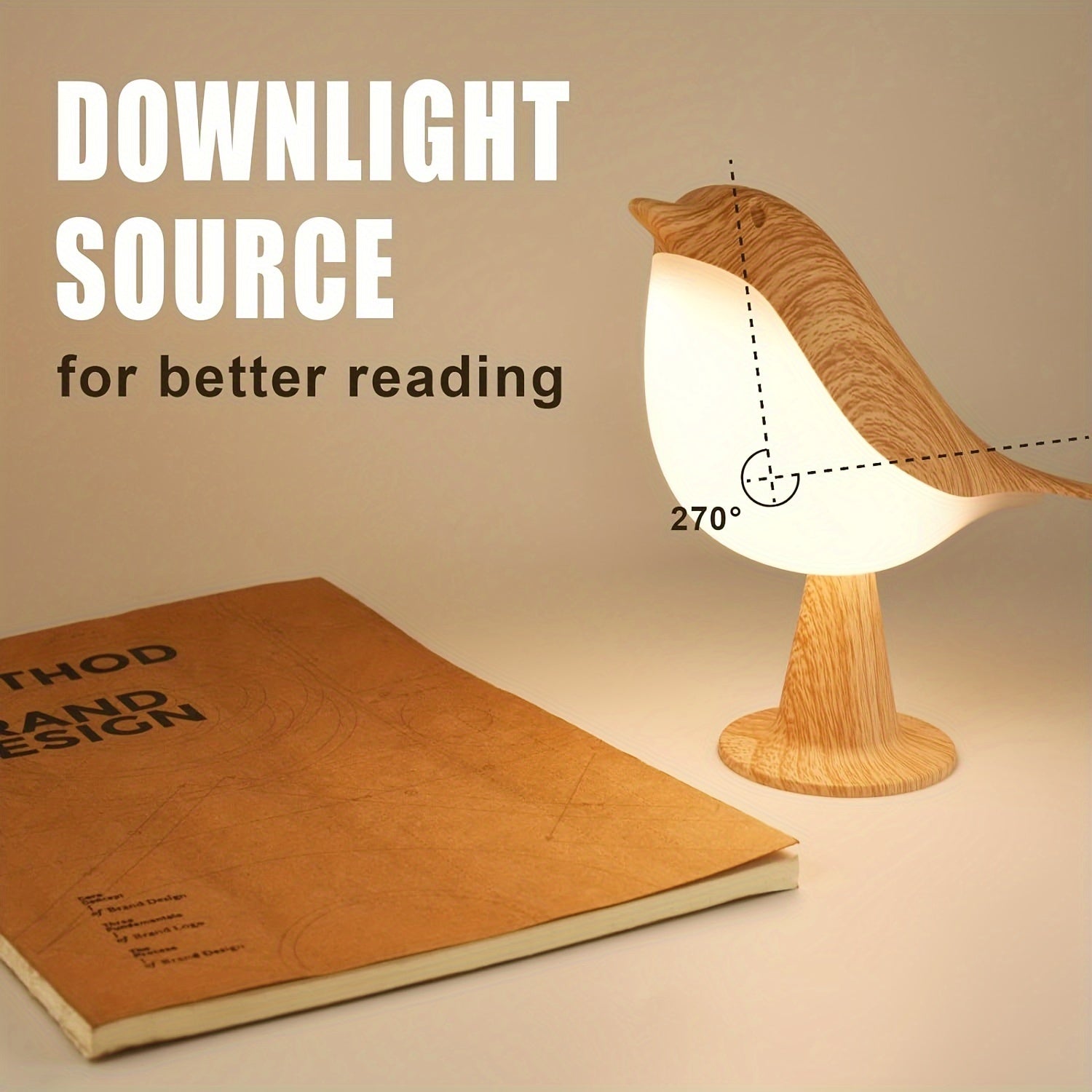 Lampada LED a forma di Uccello con Diffusore Aroma – Lampada da Notte e da Lettura Ricaricabile USB con 3 Temperature di Colore