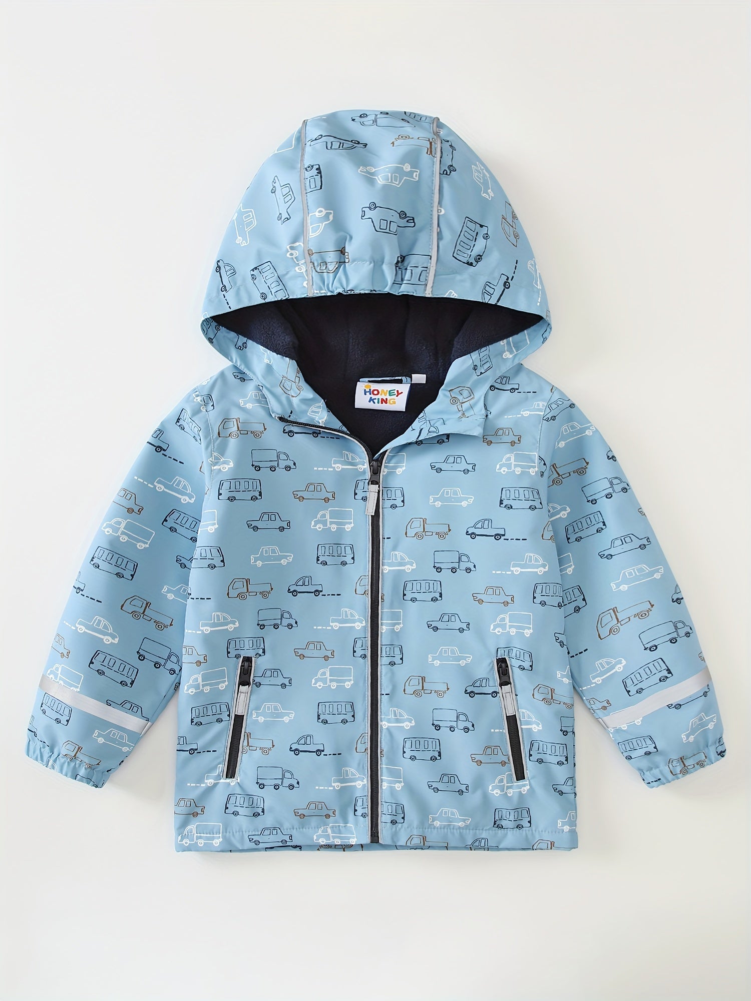 Giacca in Fleece per Ragazzi con Tema Auto – Giacca Impermeabile e Antivento per Esterni