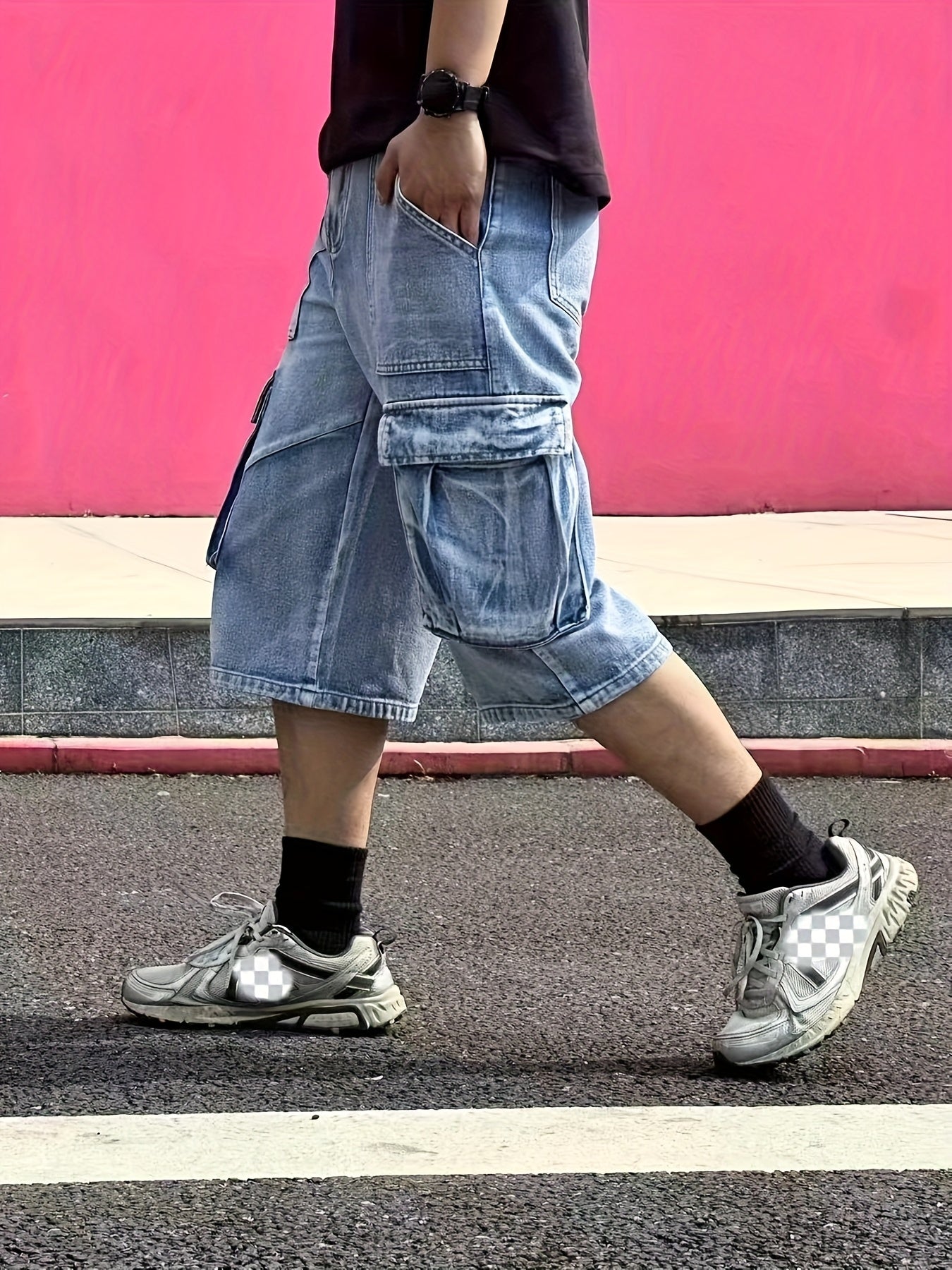 Pantaloni Corti Casual da Uomo in Denim Cargo – Robusti e Pratici per l'Uso Quotidiano