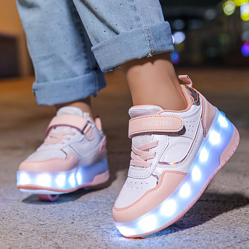 GlowRiders Roller Sneakers - Per Bambini con Spettacolo di Luce