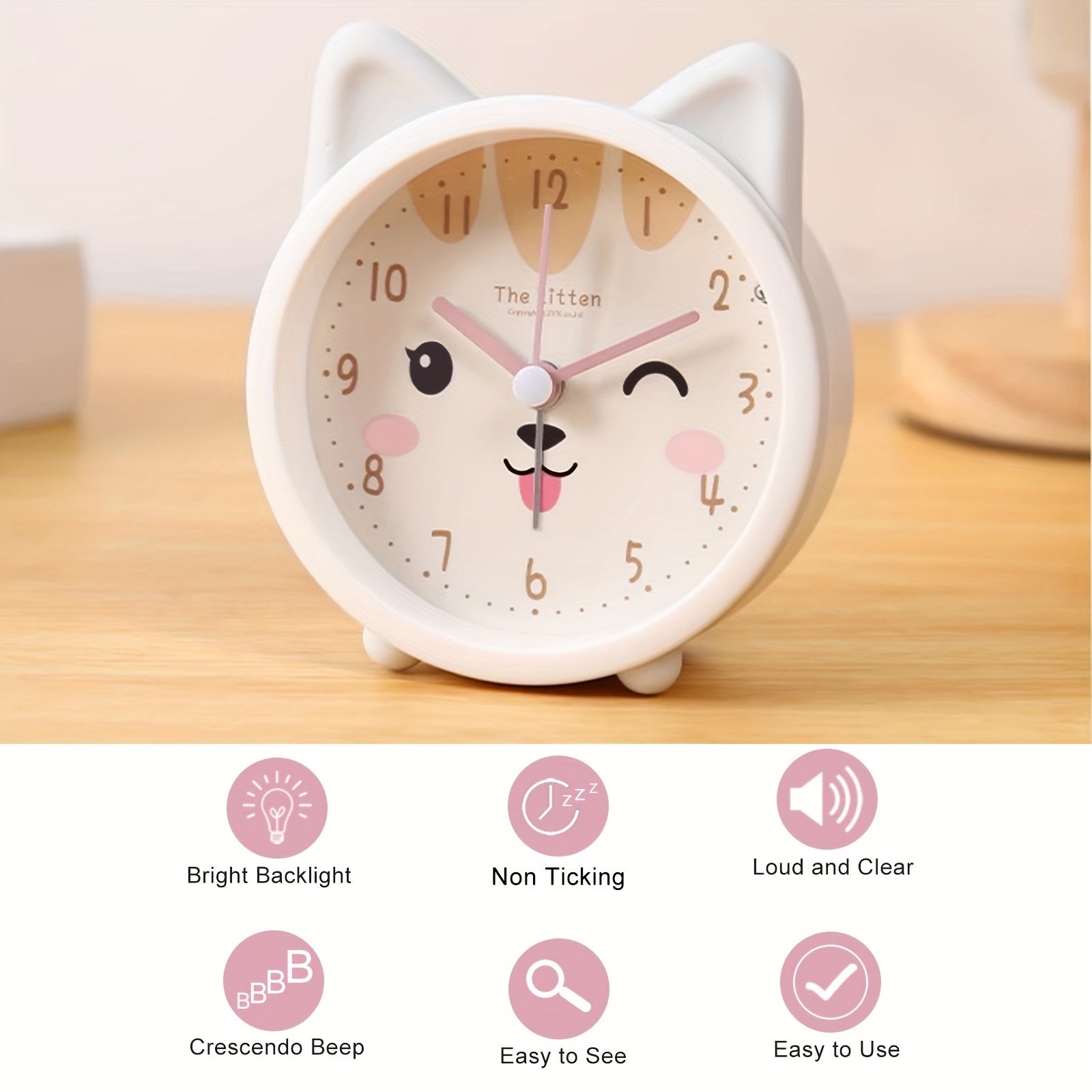 BunnyTime Orologio Sveglia Silenzioso - Per una Mattina Tranquilla e Carina