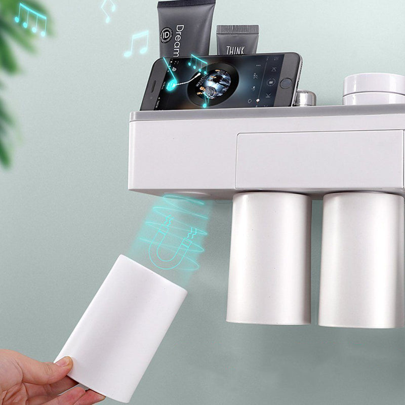 ToothCare - Supporto per Spazzolini da Denti con Dispenser per Dentifricio