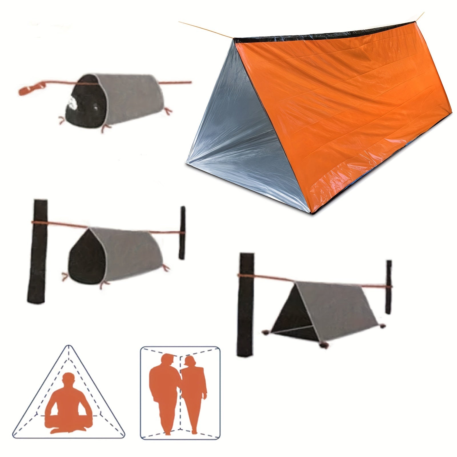 Tenda d'Emergenza Survivor - Tenda Impermeabile per 2 Persone