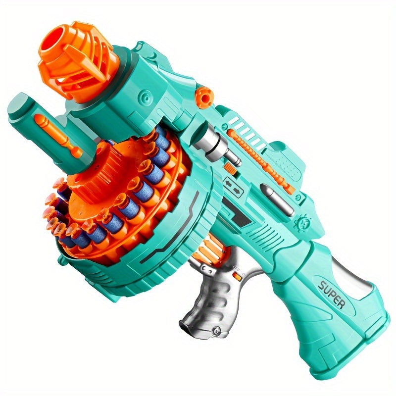Blaster di Schiuma Automatico – Pistola Turchese con 40 Palline di Schiuma per Divertimento di Gioco