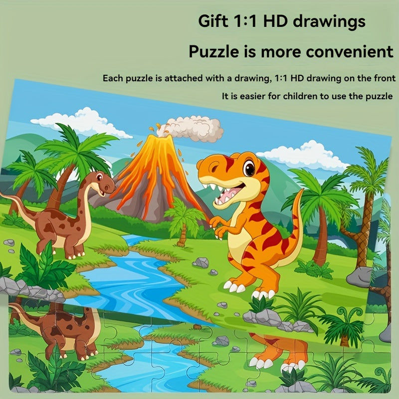 Puzzle Educativo dei Dinosauri - Per Apprendimento Creativo e Divertimento