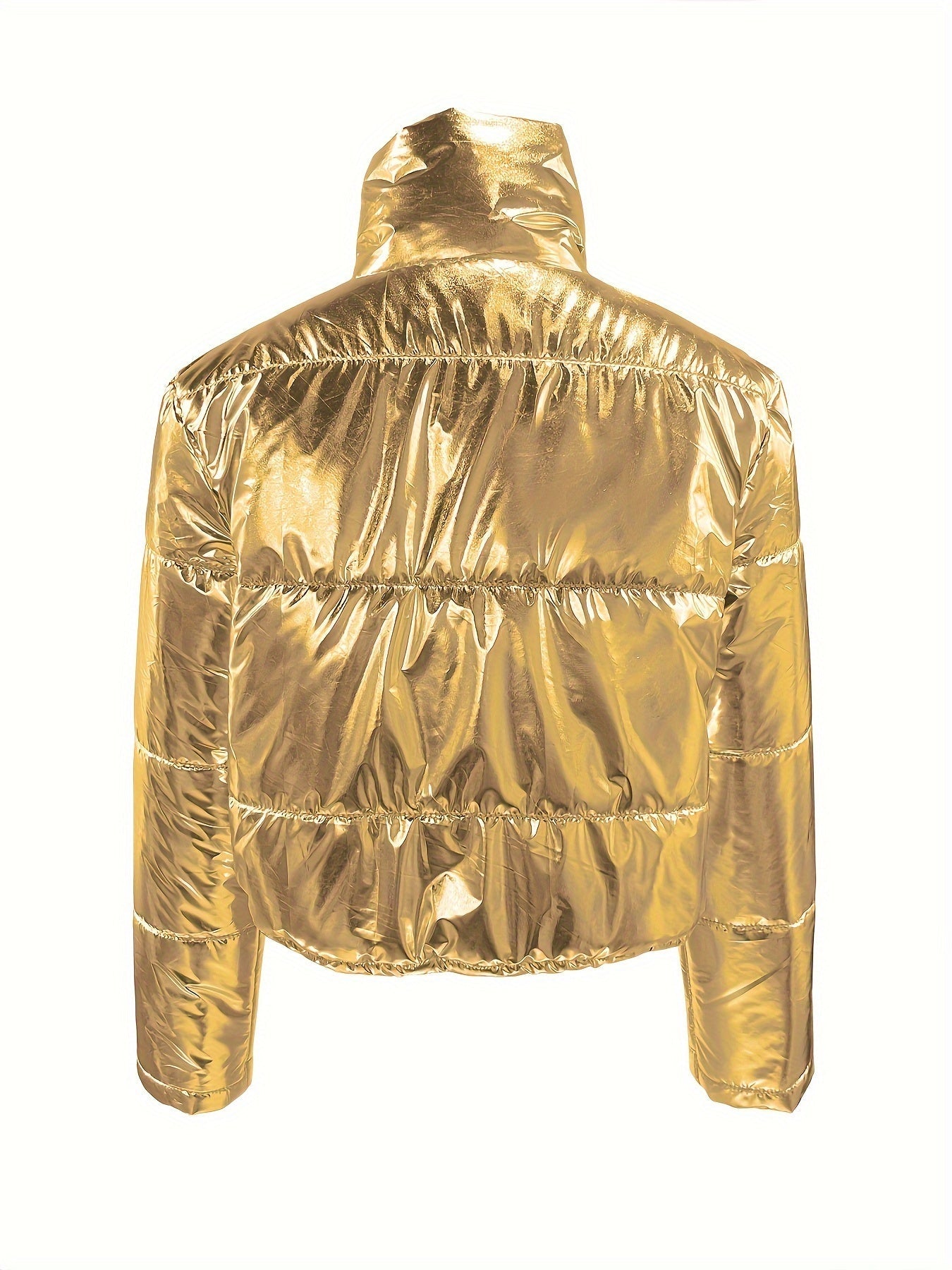 Giacca Corto Lucida con Zip - Giacca Invernale Calda e Stilosissima per Donne