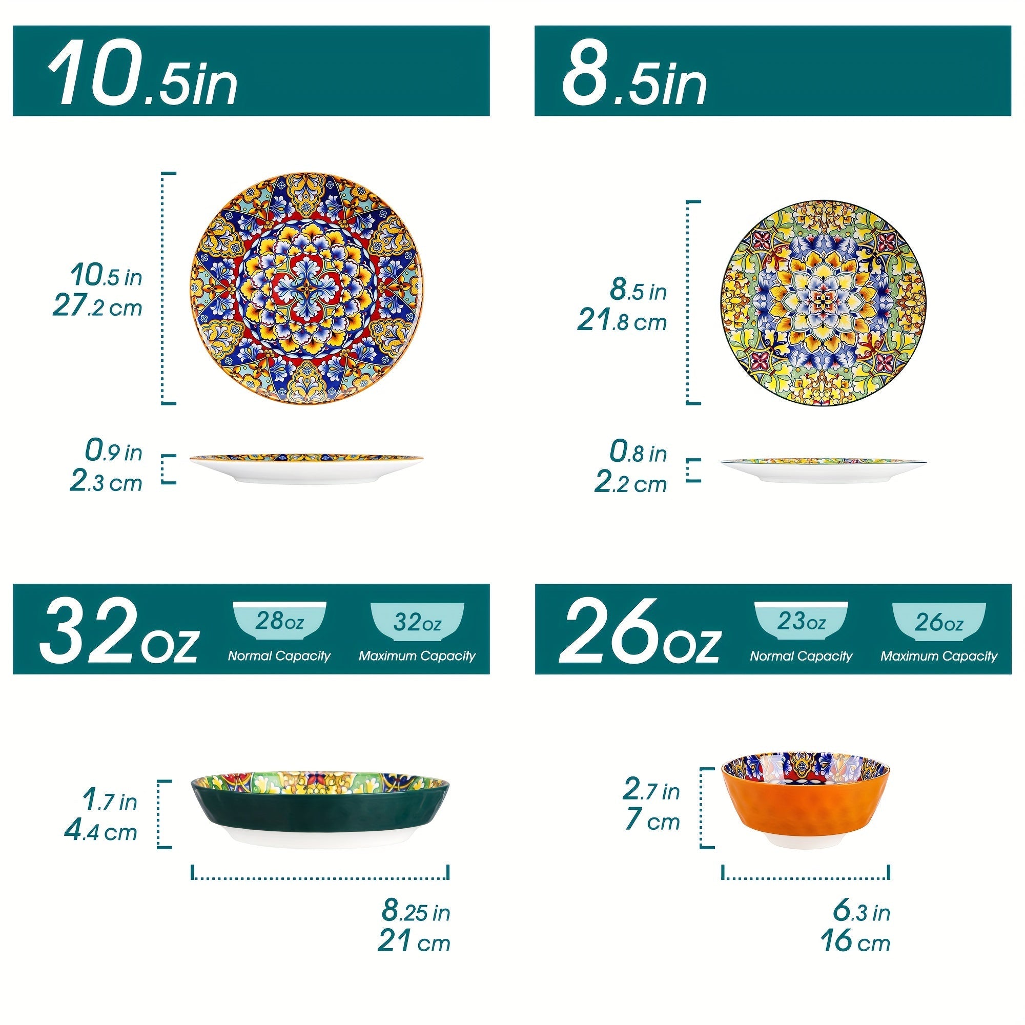 Set da Cena da 24 Pezzi – In Stoneware e Stile Bohemien