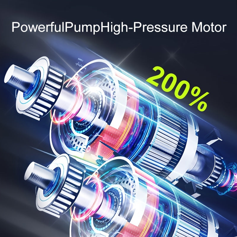 Compressore d'Aria Portatile – Dispositivo Intelligente per Gonfiare Pneumatici con Schermo LCD e Luci LED