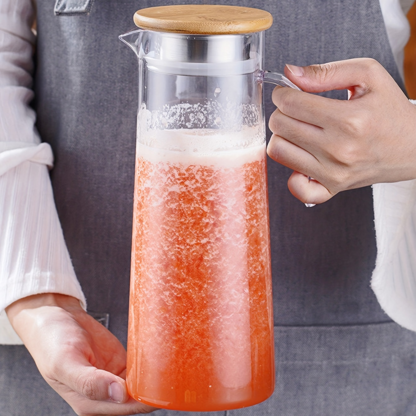 Caraffa di Vetro con Coperchio – Ideale per Succo, Bubble Tea e Bevande Rinfrescanti Estive