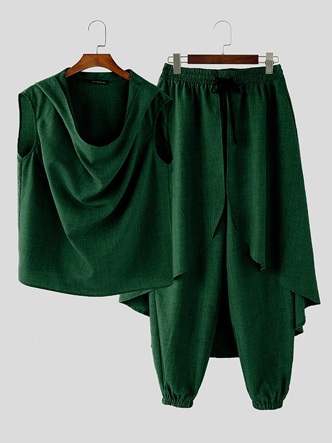 Set Mid-Length da Uomo – Gilet Senza Maniche e Pantaloni Baggy