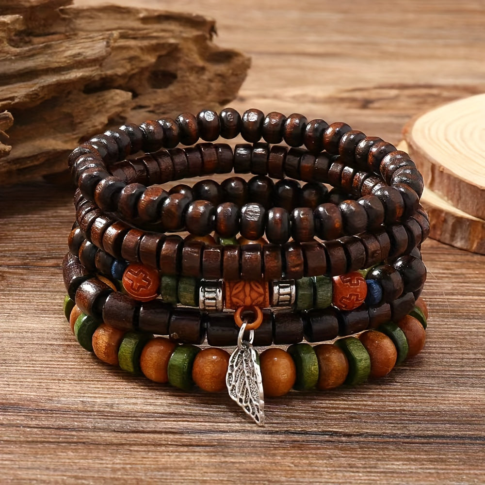 Set di Braccialetti in Legno Naturale - Per l'Uomo Forte