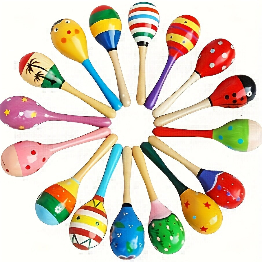 MelodyWood Maraca in Legno - Strumento Musicale Giocoso per Bambini
