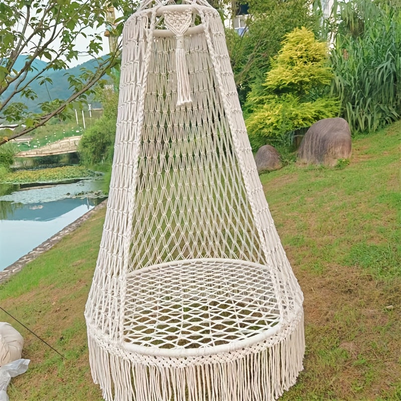BohoSwing Sedia a Sospensione Intrecciata a Mano – Atmosfere Bohemien Rilassate