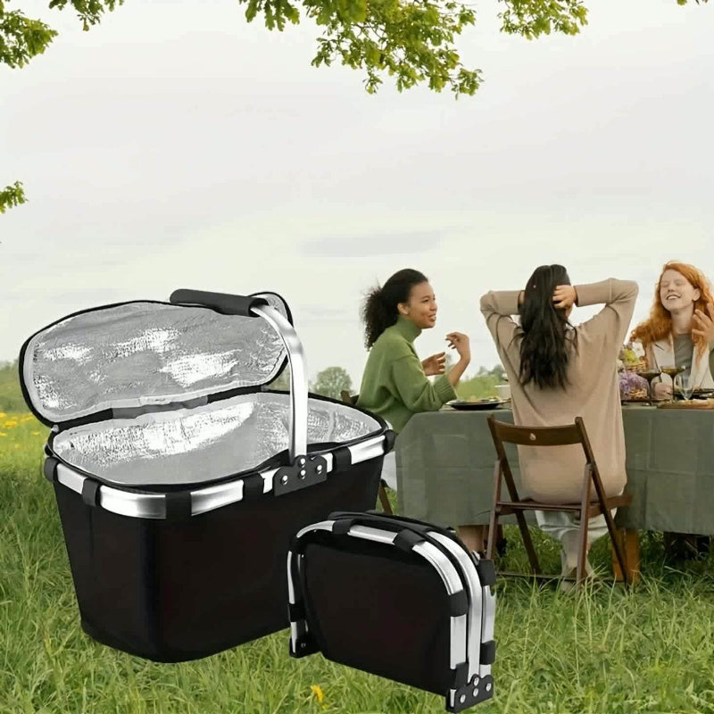 Cestino da Picnic Pieghevole Isolato – Durevole e Spazioso per Avventure Estive