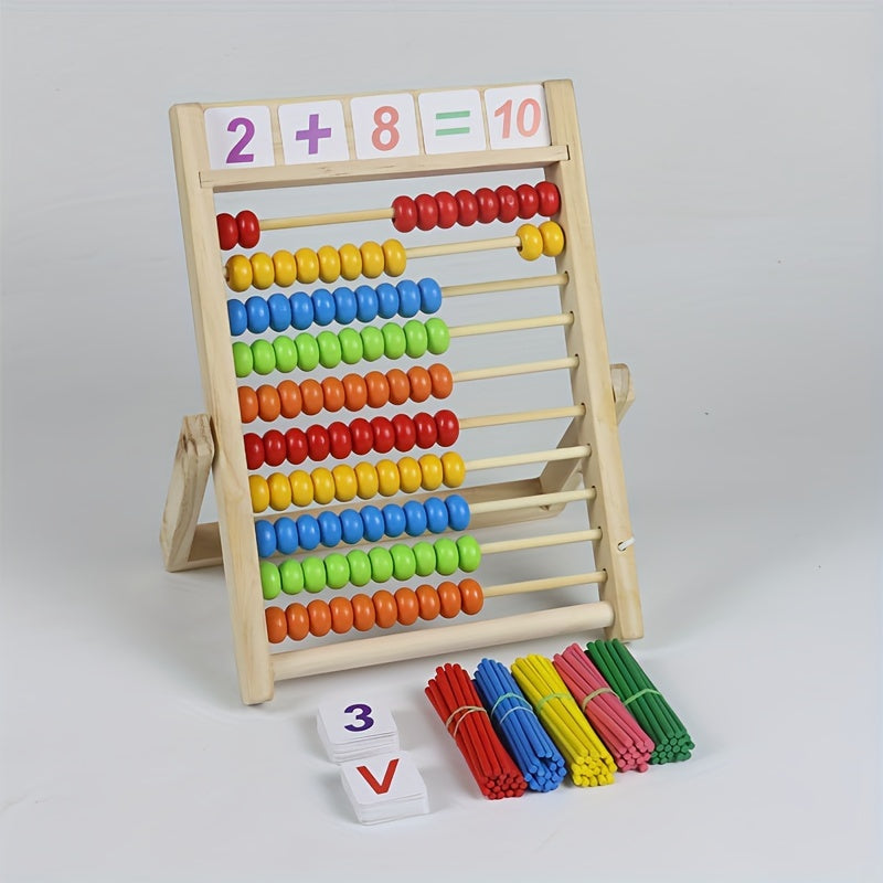 Cassa Calcolatrice Educativa in Legno – Impara a Sommare e Sottrarre con Perline Colorate