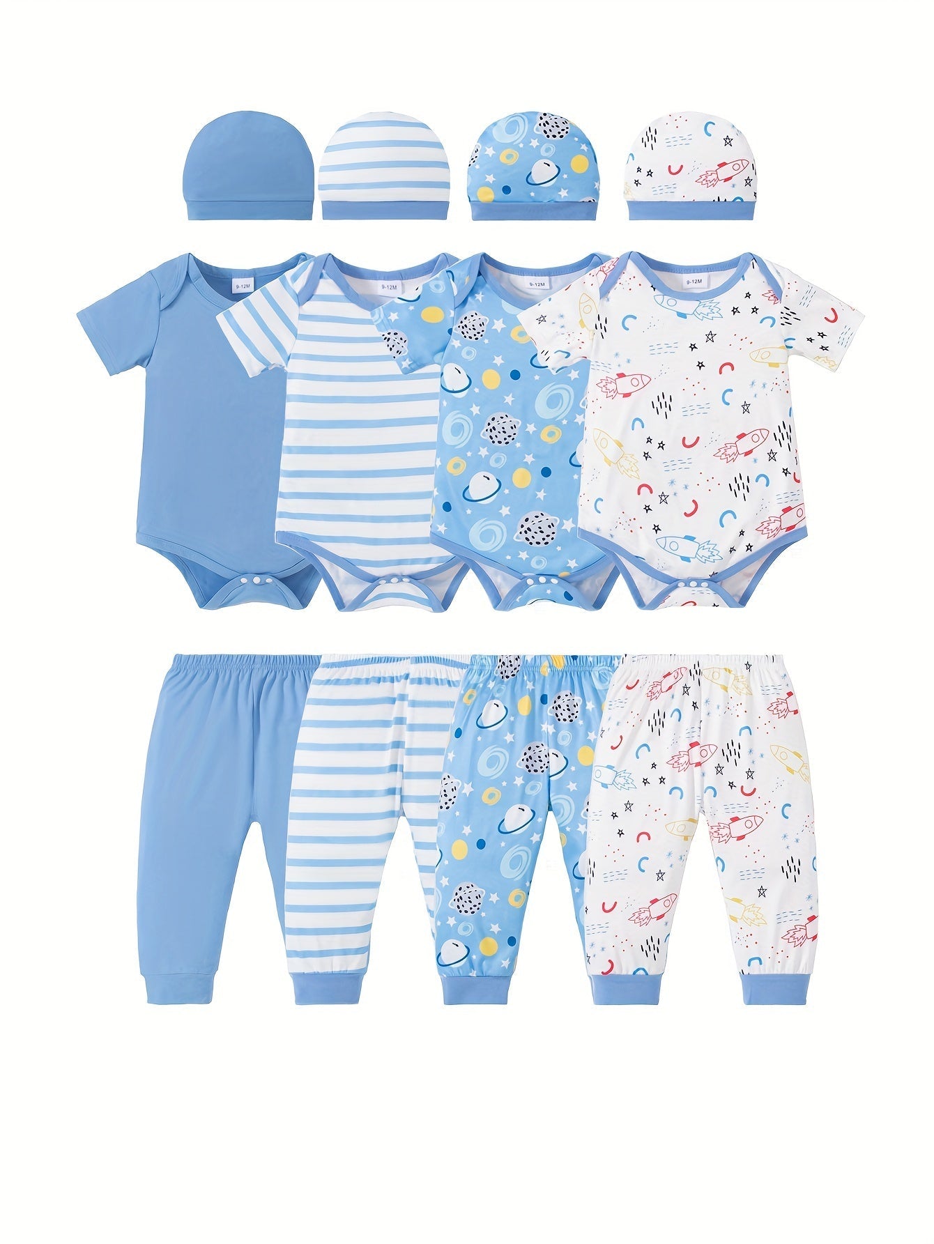 Set Avventura Spaziale per Bambini – Body, Pantaloni e Cappellini